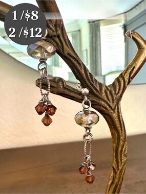 🪅 Smokey Topaz and Silver Drop Earrings